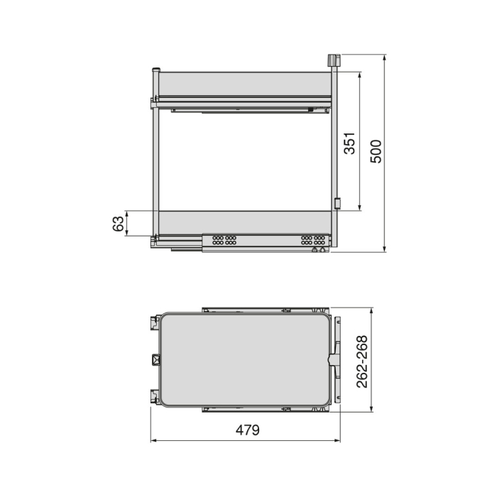 Cos Jolly Harmony cu suport si inchidere amortizata, pentru corp de 300 mm, inaltime 700 mm, finisaj antracit [8]
