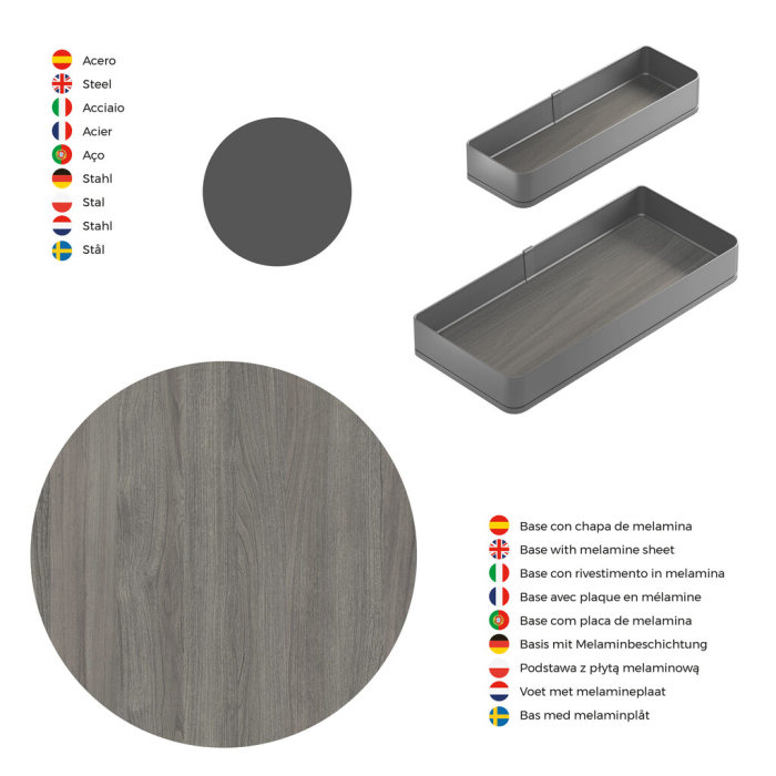 Cos Jolly Harmony pentru sticle si condimente, cu inchidere amortizata, corp 200 mm, inaltime 700 mm, finisaj antracit [5]