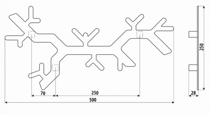 Cuier metalic negru structurat WS10-L2 [5]