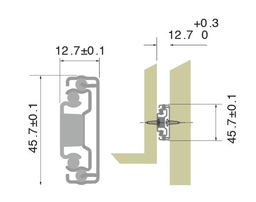 Glisiera cu bile, extragere totala si PUSH pentru sertar cu adancimea de 550 mm [2]