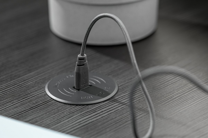 Incarcator wireless incorporabil + 1xUSB A, negru [3]
