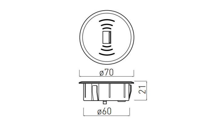 Incarcator wireless incorporabil + 1xUSB A, negru [4]