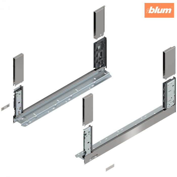 Laterală de sertar LEGRABOX free, Înălţime C (177 mm), NL=550 mm, dreapta+stânga, pentru LEGRABOX free, finisaj inox periat-lăcuit 780C5502I [1]