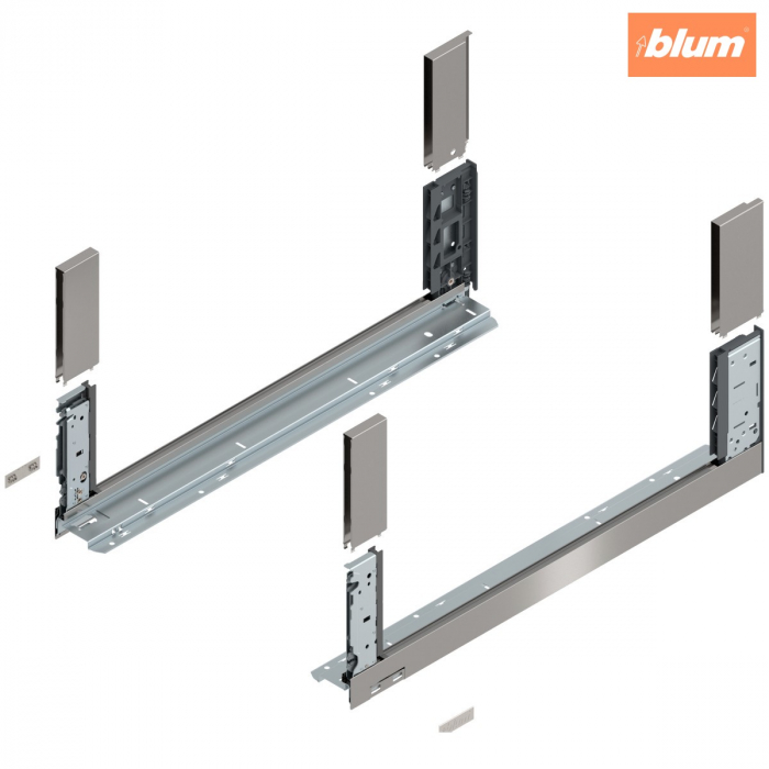 Laterală de sertar LEGRABOX free, Înălţime C (177 mm), NL=600 mm, dreapta+stânga, pentru LEGRABOX free, finisaj inox periat-lăcuit 780C6002I [1]