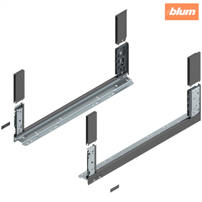 Laterală de sertar LEGRABOX free, Înălţime C (177 mm), NL=650 mm, dreapta+stânga, pentru LEGRABOX free, finisaj gri-orion mat 780C6502S [1]