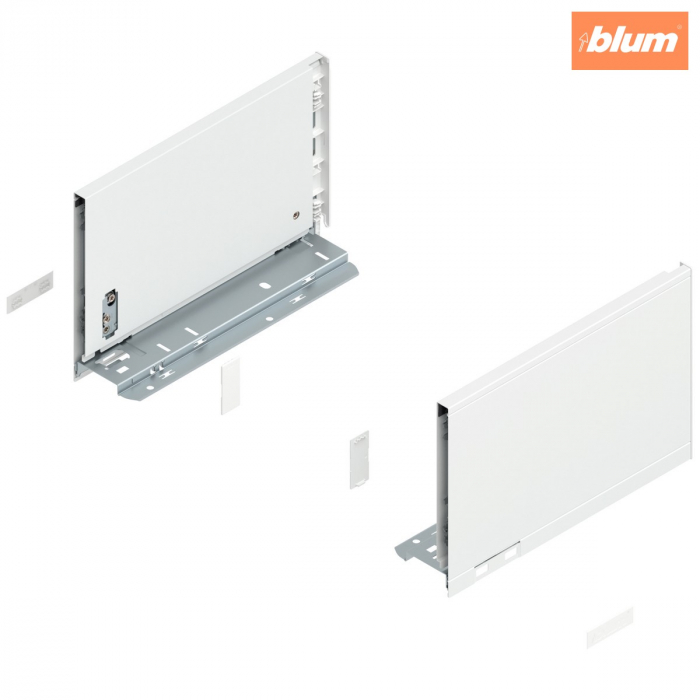 Laterală de sertar LEGRABOX, Înălţime C (177 mm), NL=270 mm, dreapta+stânga, pentru LEGRABOX pure, finisaj alb-mătase mat 770C2702S [1]