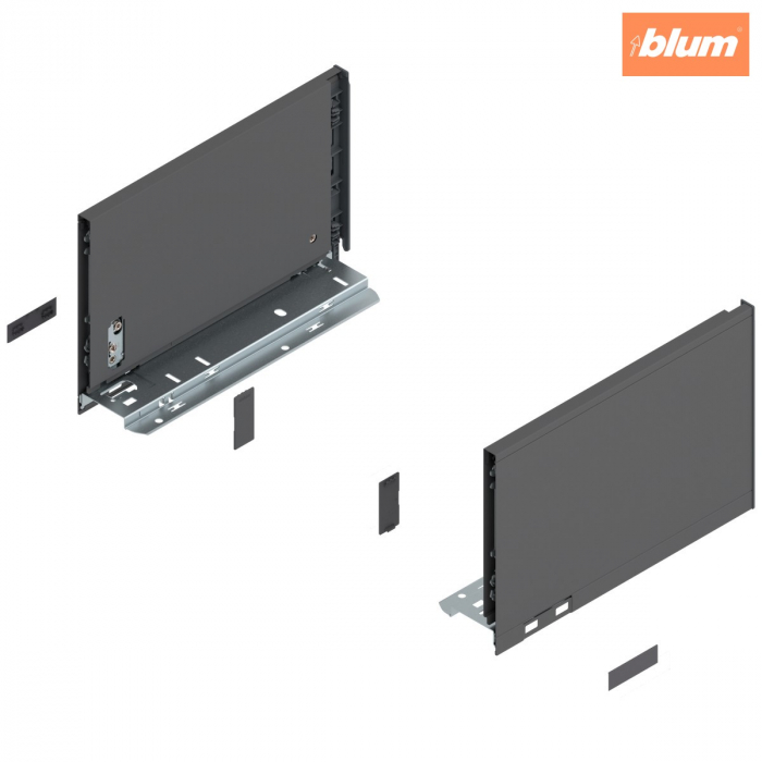 Laterală de sertar LEGRABOX, Înălţime C (177 mm), NL=270 mm, dreapta+stânga, pentru LEGRABOX pure, finisaj gri-orion mat 770C2702S [1]