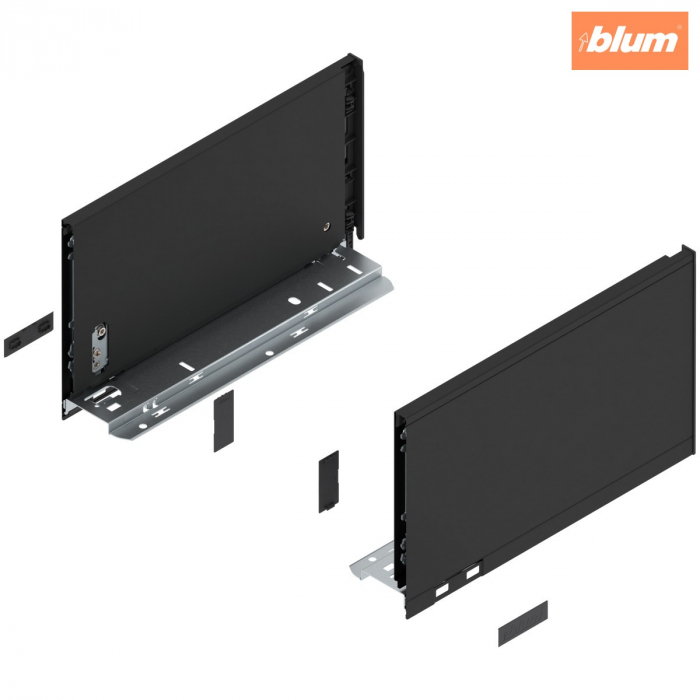 Laterală de sertar LEGRABOX, Înălţime C (177 mm), NL=300 mm, dreapta+stânga, pentru LEGRABOX pure, finisaj negru-carbon mat 770C3002S [1]