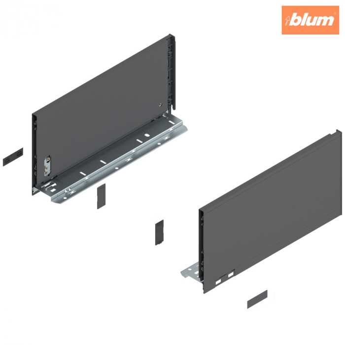 Laterală de sertar LEGRABOX, Înălţime C (177 mm), NL=350 mm, dreapta+stânga, pentru LEGRABOX pure, finisaj gri-orion mat 770C3502S [1]