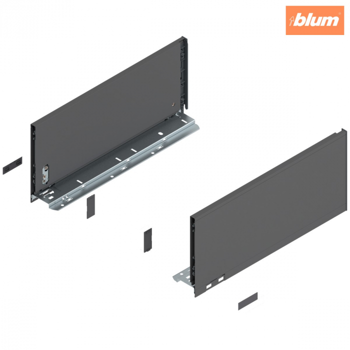 Laterală de sertar LEGRABOX, Înălţime C (177 mm), NL=400 mm, dreapta+stânga, pentru LEGRABOX pure, finisaj gri-orion mat 770C4002S [1]