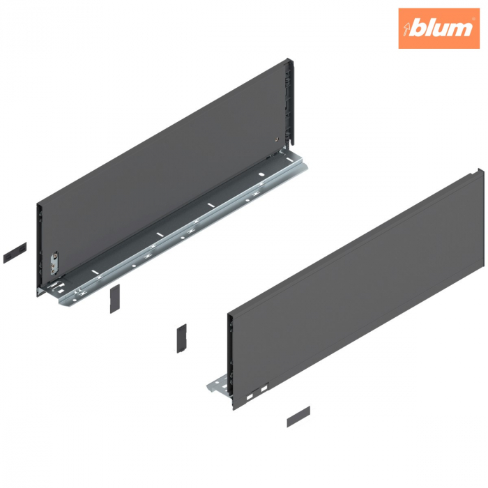 Laterală de sertar LEGRABOX, Înălţime C (177 mm), NL=550 mm, dreapta+stânga, pentru LEGRABOX pure, finisaj gri-orion mat 770C5502S [1]