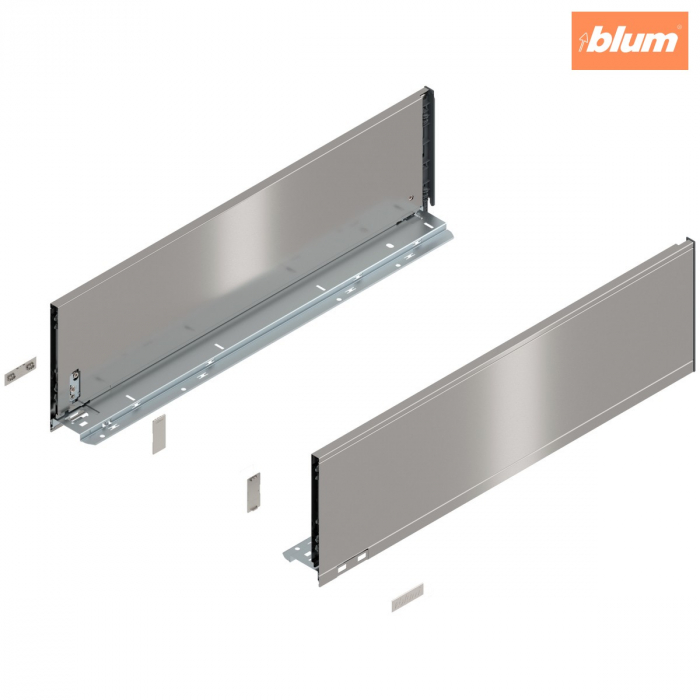 Laterală de sertar LEGRABOX, Înălţime C (177 mm), NL=600 mm, dreapta+stânga, pentru LEGRABOX pure, finisaj inox periat-lăcuit 770C6002I [1]