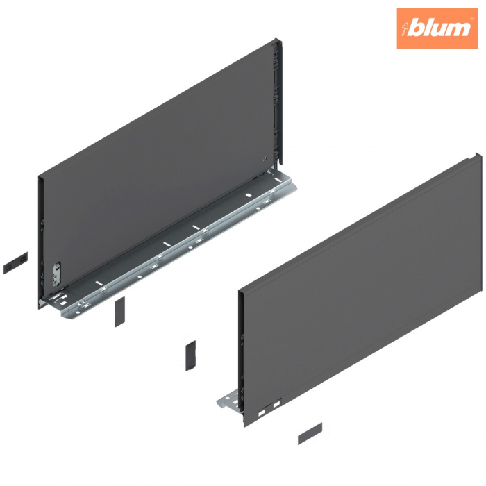 Laterală de sertar LEGRABOX, Înălţime F (241 mm), NL=500 mm, dreapta+stânga, pentru LEGRABOX pure, finisaj gri-orion mat 770F5002S [1]