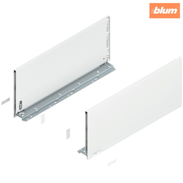 Laterală de sertar LEGRABOX, Înălţime F (241 mm), NL=550 mm, dreapta+stânga, pentru LEGRABOX pure, finisaj alb-mătase mat 770F5502S [1]