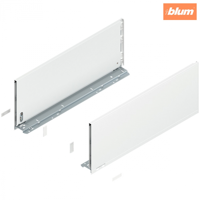 Laterală de sertar LEGRABOX, Înălţime F (241 mm), NL=600 mm, dreapta+stânga, pentru LEGRABOX pure, finisaj alb-mătase mat 770F6002S [1]