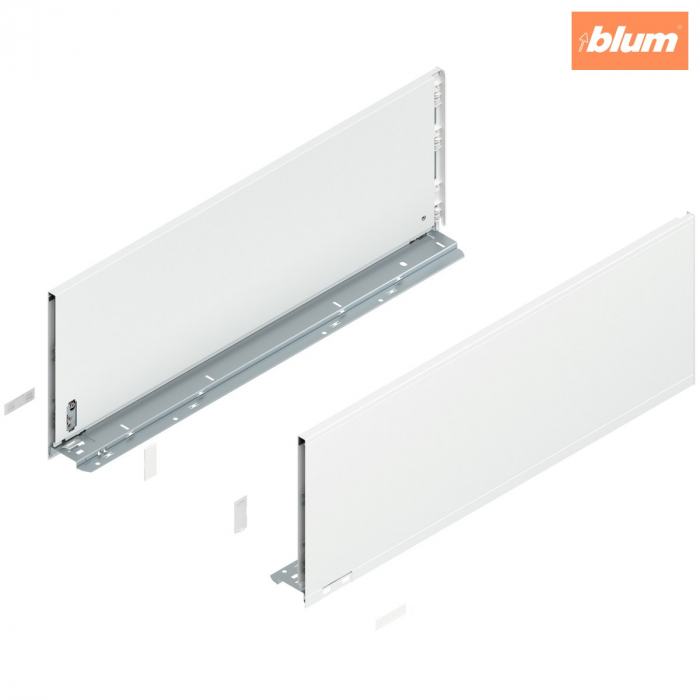 Laterală de sertar LEGRABOX, Înălţime F (241 mm), NL=650 mm, dreapta+stânga, pentru LEGRABOX pure, finisaj alb-mătase mat 770F6502S [1]
