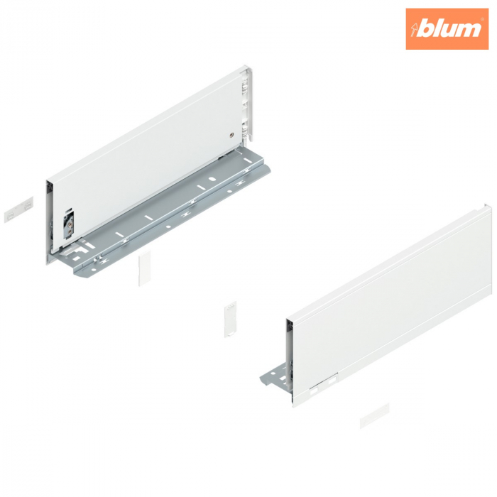 Laterală de sertar LEGRABOX, Înălţime K (128.5 mm), NL=350 mm, dreapta+stânga, pentru LEGRABOX pure, finisaj alb-mătase mat 770K3502S [1]