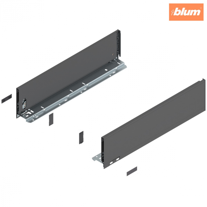 Laterală de sertar LEGRABOX, Înălţime K (128.5 mm), NL=500 mm, dreapta+stânga, pentru LEGRABOX pure, finisaj gri-orion mat 770K5002S [1]