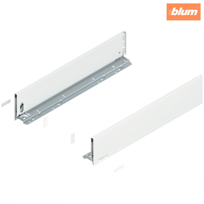 Laterală de sertar LEGRABOX, Înălţime K (128.5 mm), NL=600 mm, dreapta+stânga, pentru LEGRABOX pure, finisaj alb-mătase mat 770K6002S [1]