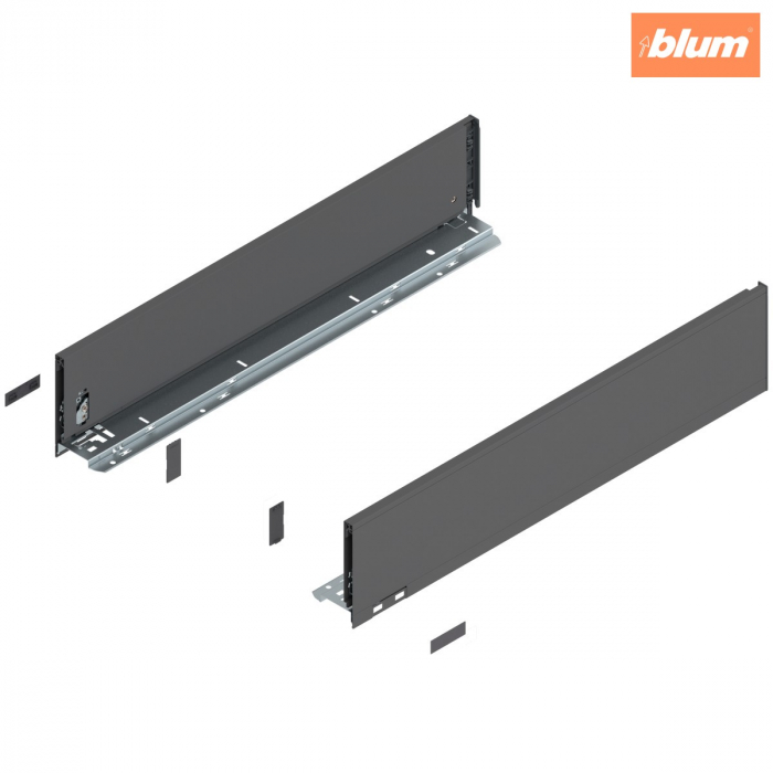 Laterală de sertar LEGRABOX, Înălţime K (128.5 mm), NL=600 mm, dreapta+stânga, pentru LEGRABOX pure, finisaj gri-orion mat 770K6002S [1]