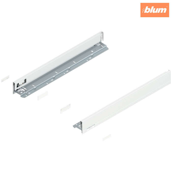 Laterală de sertar LEGRABOX, Înălţime N (66.5 mm), NL=550 mm, dreapta+stânga, pentru LEGRABOX pure, finisaj alb-mătase mat 770N5502S [1]