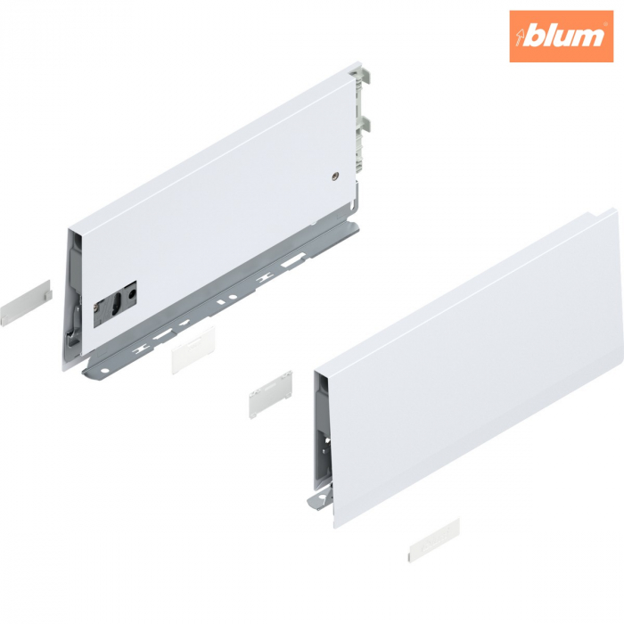 Laterală de sertar MERIVOBOX, Înălţime K (129 mm), NL=300 mm, dreapta+stânga, finisaj alb-mătase mat 470K3002S [1]