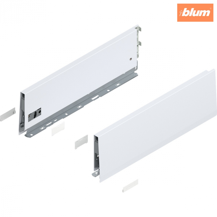 Laterală de sertar MERIVOBOX, Înălţime K (129 mm), NL=400 mm, dreapta+stânga, finisaj alb-mătase mat 470K4002S [1]