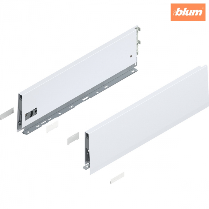Laterală de sertar MERIVOBOX, Înălţime K (129 mm), NL=450 mm, dreapta+stânga, finisaj alb-mătase mat 470K4502S [1]