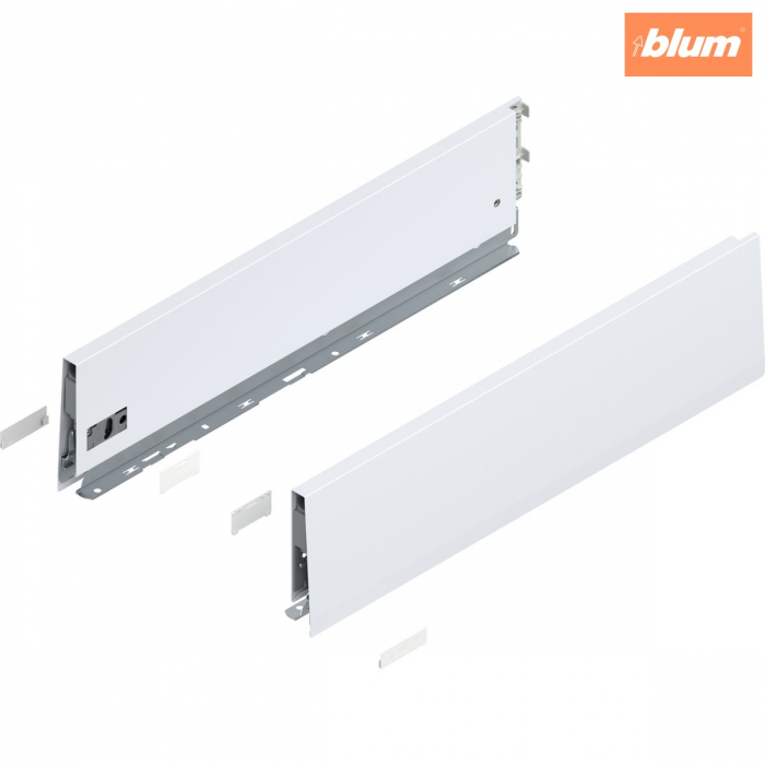Laterală de sertar MERIVOBOX, Înălţime K (129 mm), NL=500 mm, dreapta+stânga, finisaj alb-mătase mat 470K5002S [1]