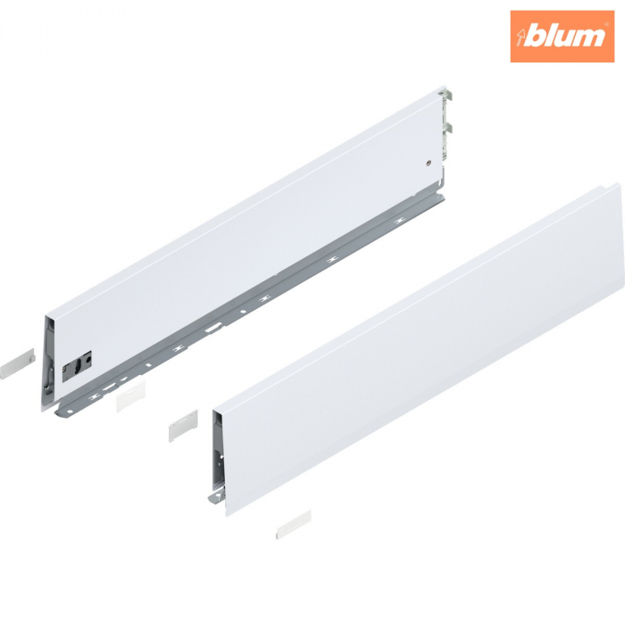 Laterală de sertar MERIVOBOX, Înălţime K (129 mm), NL=600 mm, dreapta+stânga, finisaj alb-mătase mat 470K6002S [1]