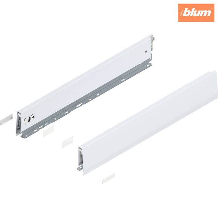 Laterală de sertar MERIVOBOX, Înălţime M (91 mm), NL=550 mm, dreapta+stânga, finisaj alb-mătase mat 470M5502S [1]
