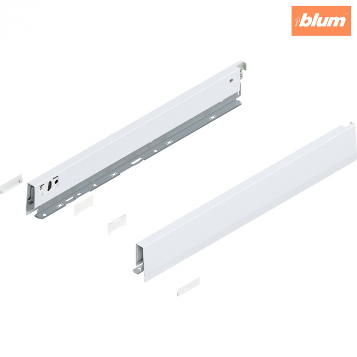 Laterală de sertar MERIVOBOX, Înălţime N (68.5 mm), NL=500 mm, dreapta+stânga, finisaj alb-mătase mat 470N5002S [1]