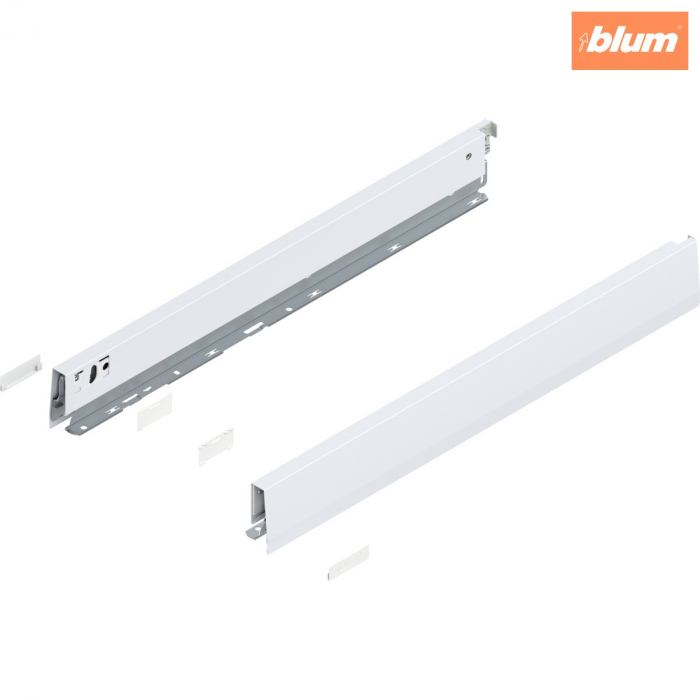 Laterală de sertar MERIVOBOX, Înălţime N (68.5 mm), NL=550 mm, dreapta+stânga, finisaj alb-mătase mat 470N5502S [1]