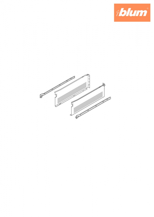 Laterală din oţel METABOX,  H (150 mm),  Extragere parţială, 25 kg, NL=350 mm, Versiune cu gheare, stânga/dreapta, finisaj R9001 albcrem 320H3500C15MX [2]