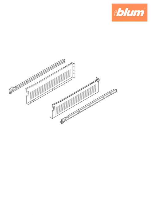 Laterală din oţel METABOX,  K (118 mm),  Extragere parţială, 25 kg, NL=400 mm, Versiune cu gheare, stânga/dreapta, finisaj R9001 albcrem 320K4000C15MX [2]