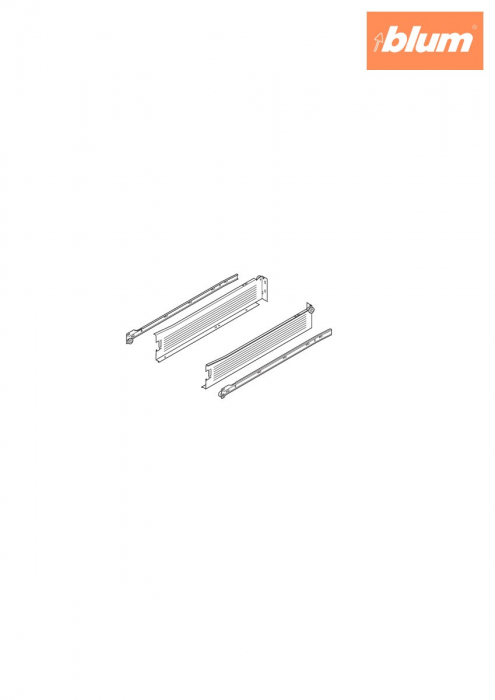 Laterală din oţel METABOX,  M (86 mm),  Extragere parţială, 25 kg, NL=450 mm, Versiune cu şuruburi, stânga/dreapta, finisaj R9001 albcrem 320M4500C [2]