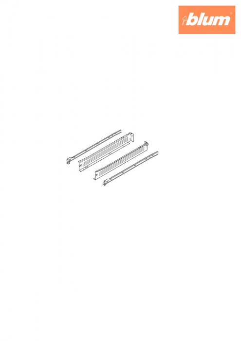 Laterală din oţel METABOX,  N (54 mm),  Extragere parţială, 25 kg, NL=550 mm, Versiune cu gheare, stânga/dreapta, finisaj R9001 albcrem 320N5500C15MX [2]