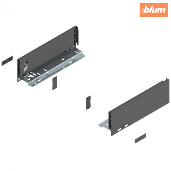 Laterală LEGRABOX, Înălţime M (90.5 mm), NL=270 mm, dreapta+stânga, pentru LEGRABOX pure, finisaj gri-orion mat 770M2702S [1]