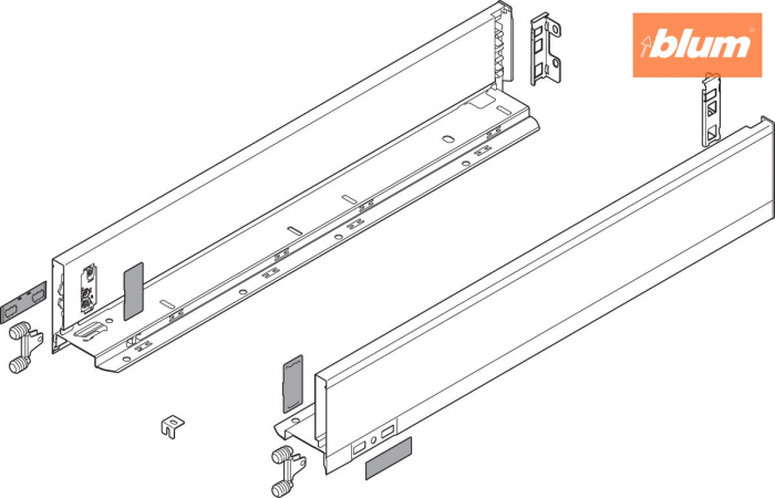 Laterală LEGRABOX, Înălţime M (90.5 mm), NL=300 mm, dreapta+stânga, pentru LEGRABOX pure, finisaj gri-orion mat 770M3002S [2]