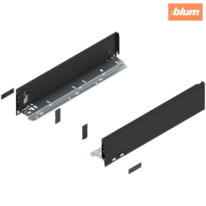 Laterală LEGRABOX, Înălţime M (90.5 mm), NL=400 mm, dreapta+stânga, pentru LEGRABOX pure, finisaj negru-carbon mat 770M4002S [1]