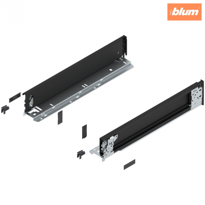 Laterală LEGRABOX (interior), Înălţime M (90.5 mm), NL=450 mm, dreapta+stânga, pentru LEGRABOX pure, finisaj negru-carbon mat 770M4501S [1]