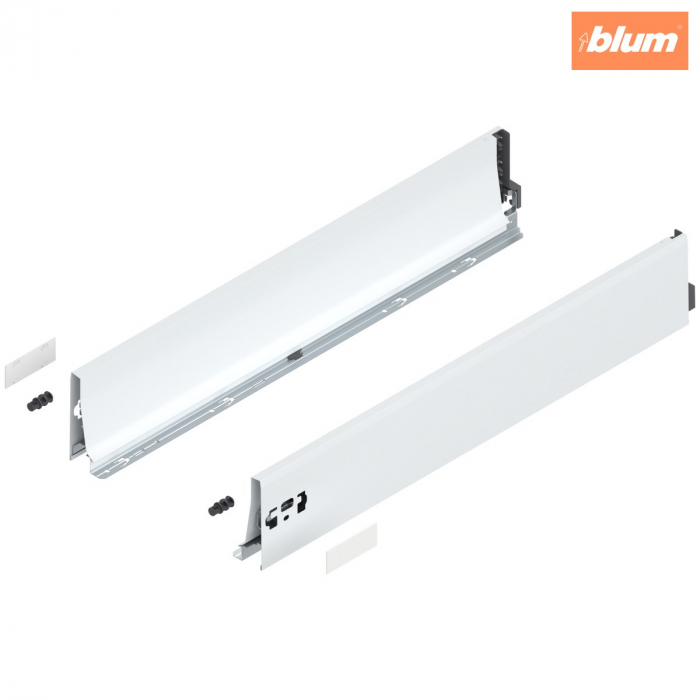 Laterală TANDEMBOX, Înălţime K (115.6 mm), NL=650 mm, dreapta+stânga, pentru TANDEMBOX antaro, finisaj în culoare "Seidenweiss" (alb sidefat) 378K6502SA [1]
