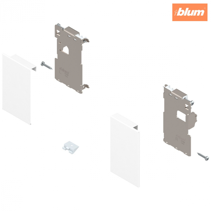 LEGRABOX Suporturi de front, montat cu şurub pentru distanţier, pentru sertar interior, dreapta+stânga, pentru LEGRABOX pure, finisaj alb-mătase mat ZI7.0MS0 [1]