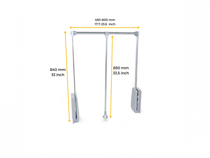 Lift rabatabil pentru umerase latime 450-600 mm, finisaj crom+gri [4]