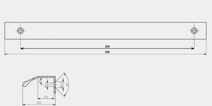 Maner metalic negru mat UA-TREX-CROSS-320-20M [7]