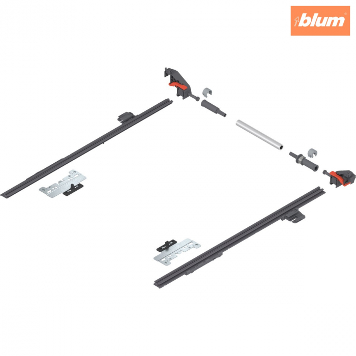 MERIVOBOX Mecanism de stabilizare laterală, NL=400 mm, KB=1400 mm, Extensie totală, pentru debitat, finisaj R7037 gri închis ZS4.400MU [1]