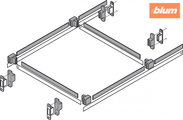 METABOX/TANDEMBOX METAFILE (stânga/dreapta), pentru dosare suspendate, set, ZRM.0003 Mufă de cuplare inclusă, ZRM.0004 Suport lonjeron transversal inclus, ZRM.0005 Suport inclus, ZRM.550G Profil glisa [2]