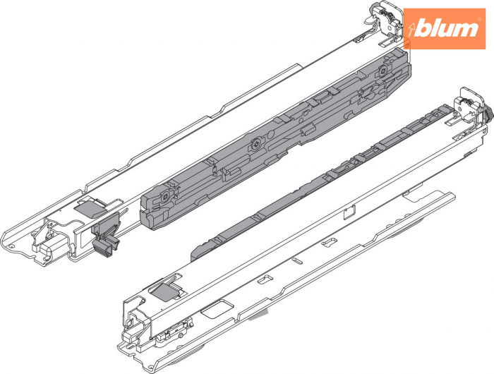 MOVENTO cu BLUMOTION S, Extragere totală, Glisare, 40 kg, NL=400 mm, pt cuplaj, Montare fund corp, stânga/dreapta, finisaj zincat 760H4000SU [2]
