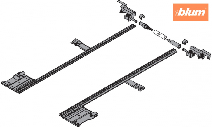 MOVENTO Mecanism de stabilizare laterală, NL=400 mm, KB=1400 mm, Extensie totală, pentru debitat, finisaj R7037 gri închis ZS7M400MU [2]
