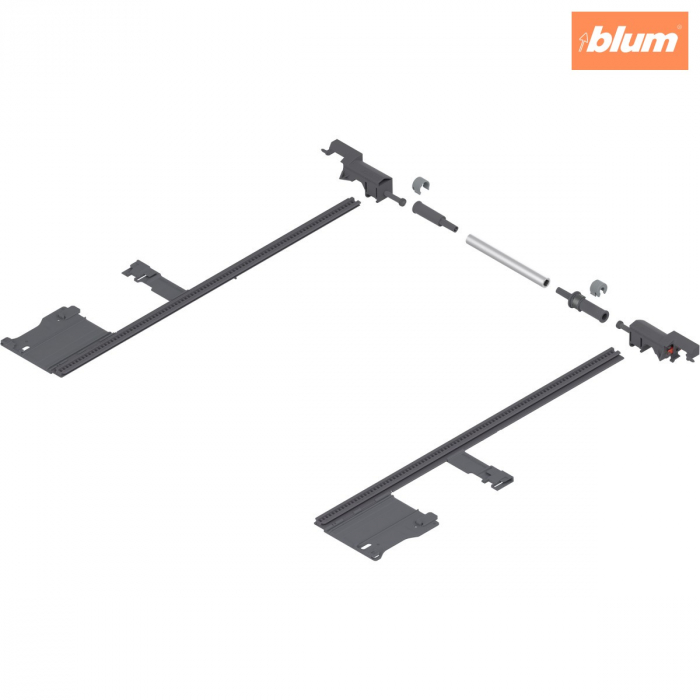 MOVENTO Mecanism de stabilizare laterală, NL=400 mm, KB=1400 mm, Extensie totală, pentru debitat, finisaj R7037 gri închis ZS7M400MU [1]